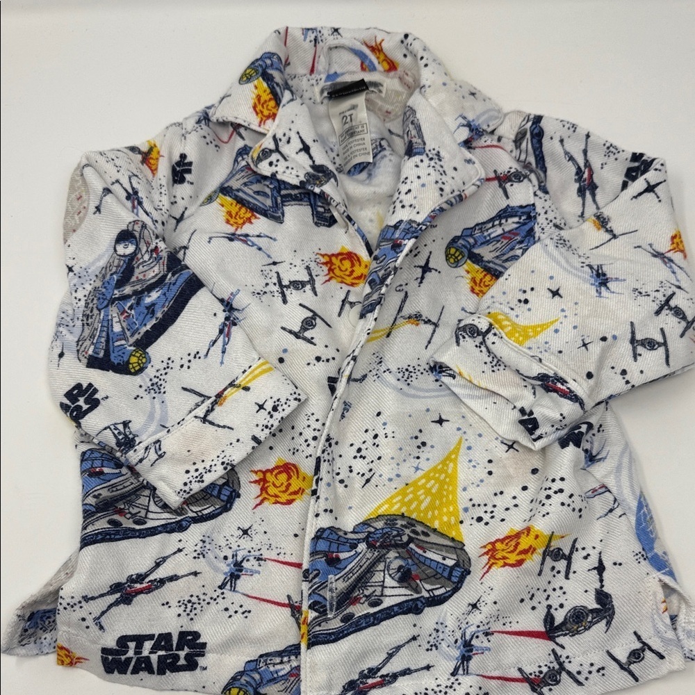 Pottery Barn Kids Star Wars Pajama Set - White and Blue size 2T - Picture 2 of 8
